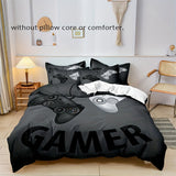 Tineit Gamepad Design 3-Piece Duvet Cover Set - Soft & Breathable Bedding, Ideal for Bedroom and Guest Room  Duvet Cover + 2 Pillowcase