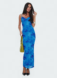 Tineit Hathaway Maxi Dress Blue Floral