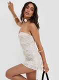 Tineit Hailees Lace Strapless Mini Dress White