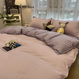 Tineit Strawberry And Flowers Bedding Sets Solid Color Girls Boys Double Size Flat Sheet Duvet Cover Pillowcase Bed Linen Home Textile