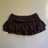 Tineit Y2K Mini Skirt Ladies low waist layered pleated black sexy retro A-line pleated skirt casual short summer skirt emo