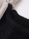 Tineit Knitted Mohair Bow Sweater Women Short Sleeve O-neck Loose Elegant All-match Pullover Female 2025 Winter New Chic Jumper Top