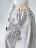 christmas outfit Tineit Women Grey Pants Baggy Streetwear 90s Aesthetic Sweatpants Harajuku 2000s Y2k Elegant Vintage Soft Trousers Fashion Clothes 2025