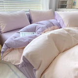 Tineit Ins Nordic Style Bedding Set Flat Sheet Duvet Cover Pillowcase Single Double Queen Size Bed Linen Boys Girls Soft Home Textile