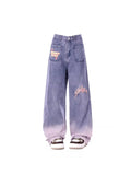 christmas outfit Tineit Women's Purple Jeans 90s Aesthetic Baggy High Waist Denim Trousers 2000s Korean Y2k Vintage Wide Leg Cowboy Pants Clothes 2025