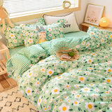 Tineit Floral Bedding Set with Duvet Cover No Filling Flat Sheet with Pillowcases 2024 New Kids Queen Full Size Boys Girls Bed Linen