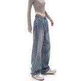 Tineit 90s Washed High Waist Boyfriend Jeans