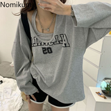 Tineit Sudaderas Spring Autumn Sweatshirt Halter Letter Print Loose 2 Piece Aesthetic Hoodies Women Retro Fashion Casual Y2k Streetwear