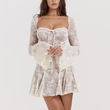 Tineit Off White Vintage Lace Corset Dress