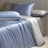 Tineit Four piece set of natural silk solid color bedding, ice silk smooth nude sleeping bedding