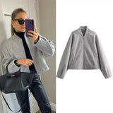 Tineit Ladies Autumn Winter Jacket Women Wear Fashion Casual Loose Versatile Stand up Collar Outerwaer Soft Short Jacket Coat Female