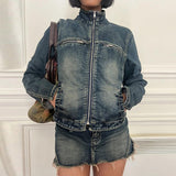 Tineit Kapri Denim Jacket & Mini Skirt