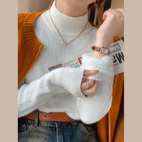 thanksgiving outfit Tineit Korean Solid Plush Turtleneck Sweaters Women Casual Slim Fit Thick Pullover Sweater Female Winter Fashion Warm Simple Tops