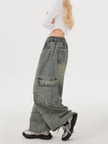 christmas outfit Tineit Women's Y2k Cargo Jeans Baggy Harajuku 90s Aesthetic Denim Trousers Vintage Jean Pants Japanese 2000s Style Trashy Clothes 2025