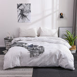 Tineit Japanese Plaid Bedding Set White Soft Single Double Queen Size Duvet Cover Pillowcase No Sheet EU US Boys Girls Home Textile