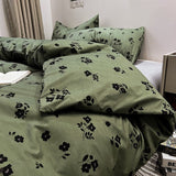 Tineit Ins Style Luxury Retro Style Small Fresh Floral Quilt Set Four Piece Bedding Set Student Dormitory Three Piece Bed Sheet Set