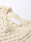 Tineit Twist Oversize Knitted Women Sweater Elegant Chic O-neck Long Sleeves Pullover 2025 Autumn Winter Fashion Ladies Jumper Tops