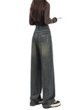 christmas outfit Tineit Women's Grey Y2k Jeans Harajuku Japanese 2000s Style Baggy Denim Trousers Vintage Aesthetic Oversize Jean Pants Trashy Clothes