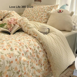 Tineit Ins Cream Cherry Bedding Set Cartooon Fruit Duvet Cover Polyester high quality Linen Bedroom Decor Home Textile For Girls Kids