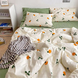 Tineit Korean Style Bedding Set Boys Girls Twin Queen Size Duvet Cover Flat Sheet Pillowcase Bed Linens Kids Adult Fashion Home Textile