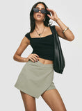 Tineit Maceline Wrap Front Skort Green 2024 New Pant