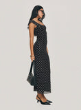 Tineit-Sandberg Maxi Dress Black Polka Dot