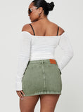 Tineit-Zakai Cargo Denim Mini Skirt Green