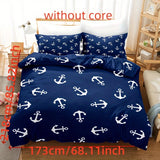 Tineit 3pcs Duvet Cover Set, Digital Printing Ship's Anchor Bedding Set, Soft Comfortable Duvet Cover, For Bedroom, Guest Room