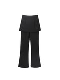 christmas outfit Tineit Women Black High Waist Skinny Flare Pants Gothic Y2k Fake Two Pieces 2020 Slim Fit Femme Spring Stretchy Wide Leg Trousers New