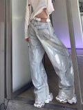 christmas outfit Tineit Women's Grey Baggy Jeans Harajuku Oversize Denim Trousers Y2k Aesthetic Vintage Japanese 2000s Style Jean Pants Trashy Clothes