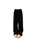 christmas outfit Tineit Women's Black Gothic Baggy Dot Pants Y2k 90s Vintage Streetwear High Waist Trousers Korean Harajuku Wide Pants Emo 2000s Clothes