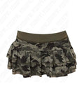 Tineit Camouflage Chic Woman Skirt Slim Rock Y2K Hip Hop Harajuku Tide Mini High Street Short Bottoms Vintage Punk Fashion Tiered Skirt