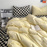 Tineit Checkerboard Bedding Sets Solid Color Fashion Single Double Queen Size Duvet Cover Flat Sheet Pillowcases Hotel Home Bed Linen