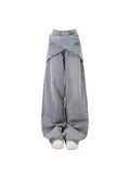 christmas outfit Tineit Women Light Blue Y2k Baggy Jeans Harajuku Oversize Denim Trouser Vintage Japanese 2000s Style Straight Jean Pants Trashy Clothes