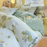 Tineit Ins Style Bedding Set Fashion Cream Pastoral Full Queen Size Duvet Cover No Filling Flat Sheet Pillowcase Kit Kawaii