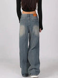 Tineit Vintage Washed High Waist Boyfriend Jeans