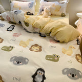 Tineit Cute Kids Bedding Set Rabbit Dinosaur No Filler Single Queen Size Duvet Cover Flat Sheet Pillowcase Girls Boys Comforter Duvet