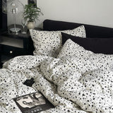 Tineit Ins Nordic Black Dot Bedding Set Flat Bed Sheet Duvet Cover Twin Full Queen Nordic Bed Linen Boy Girl Bedding Sets