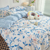 Tineit Bedding Set for Girl Boy Bedroom KIDS Modern Comforter Duvet Cover Flat Sheet Pillowcase  Home Textile Soft Bed Linen