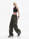 christmas outfit Tineit Women's Camouflage Baggy Cargo Pants Vintage Y2k Harajuku Aesthetic Streetwear Oversize Pants High Waist Trousers 2000s Clothes