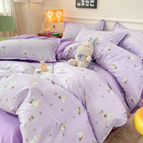 Tineit Summer Bedding Set 2024 Ins Twin Queen Duvet Cover Flat Sheet Pillowcase No Filler Girl Boys Hotel Home Bed Linens