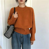 thanksgiving outfit Tineit Autumn Cashmere Knitted Sweaters Women Winter Warm Casual Mock Neck Solid Jumpers Harajuku Loose Simple Pullovers Sweater New