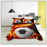 Tineit Kids Football Bed Sheet Set Sport Game Soccer Printing Bedding ForBoys Soft Polyester Bed Flat Sheet With Pillowcase