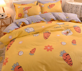 Tineit Romantic Floral Bedding Set Twin Full Queen King Size Bed Linen Girls Adults Bed Flat Sheet Pillowcase Comforter Duvet Cover