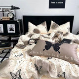 Tineit Ins Style Colorful Butterfly Bedding Sheet Nordic Duvet Cover Set Home Luxury No Filling Bedding Set Comfortable Bedspread