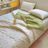 Tineit 2024 New Summer Water Washed Glutinous Cotton Summer Bedding Cover Set of Four Pieces