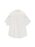 christmas outfit Tineit Women White Shirts and Blouses Y2k Vintage Korean Streetwear Harajuku 2000s Elegant Short Sleeve Polo-Neck Shirt Clothes Summer