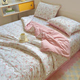 Tineit 2024 New Summer Water Washed Glutinous Cotton Summer Bedding Cover Set of Four Pieces