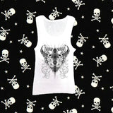 Tineit Y2k Style Clothes Slim Fit Crop Top Emo Girl Gothic Punk Black Baby T-shirt Retro Street Women's Punk Printed Aesthetic Garbag