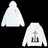 Tineit Double sided cross pattern hoodie emo girls gothic Y2K tops rock aesthetic streetwear harajuku casual grunge punk women's hoodie